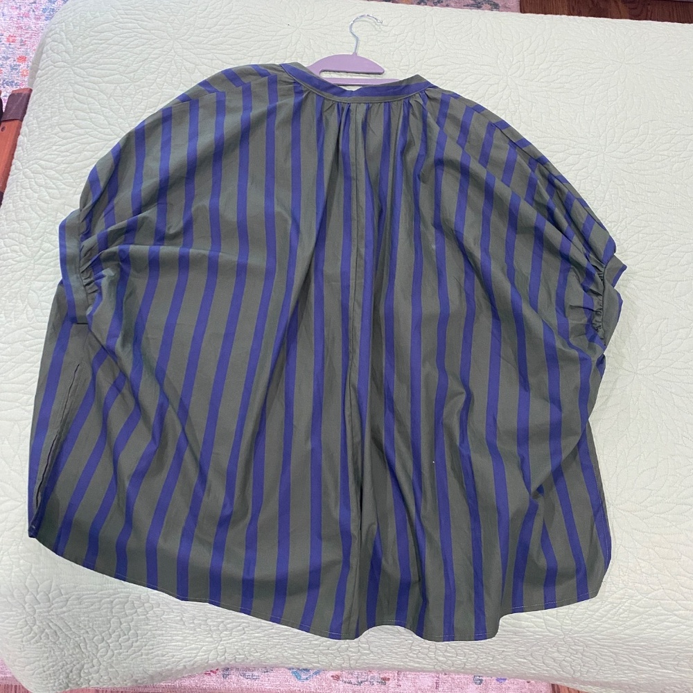Green & Blue striped cotton shirt for spring and summer - Picture 3 of 3